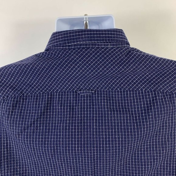 COPY - Kenneth Cole Button Down Shirt Mens Large Long Sleeve Blue Check Busines… - Picture 9 of 12